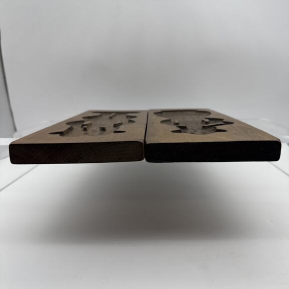 Pair 14” Vintage Wooden Cookie Molds German Dutch Carved Wood Wall Decor Kitchen - Picture 11 of 15